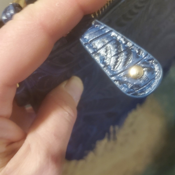 Free People Blue Embossed Fringe Bag. - Picture 11 of 14